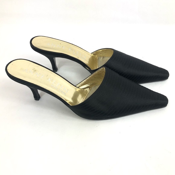 Anne Klein Women’s Black Pointed Toe Slide Mules - Picture 2 of 8